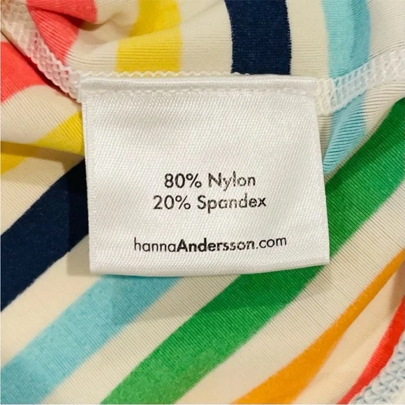 Hanna Andersson Rash Guard Girls 6-7 120 cm Rainbow Stripes Swim Shirt Summer - Picture 3 of 3